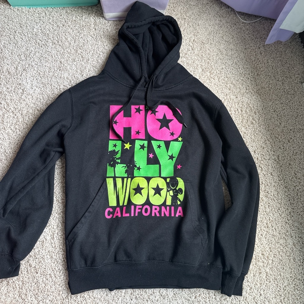 Hollywood California Black Hoodie